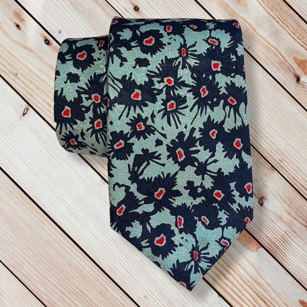 MAURO BARTOLINI Silk Tie - Flowers - Blue